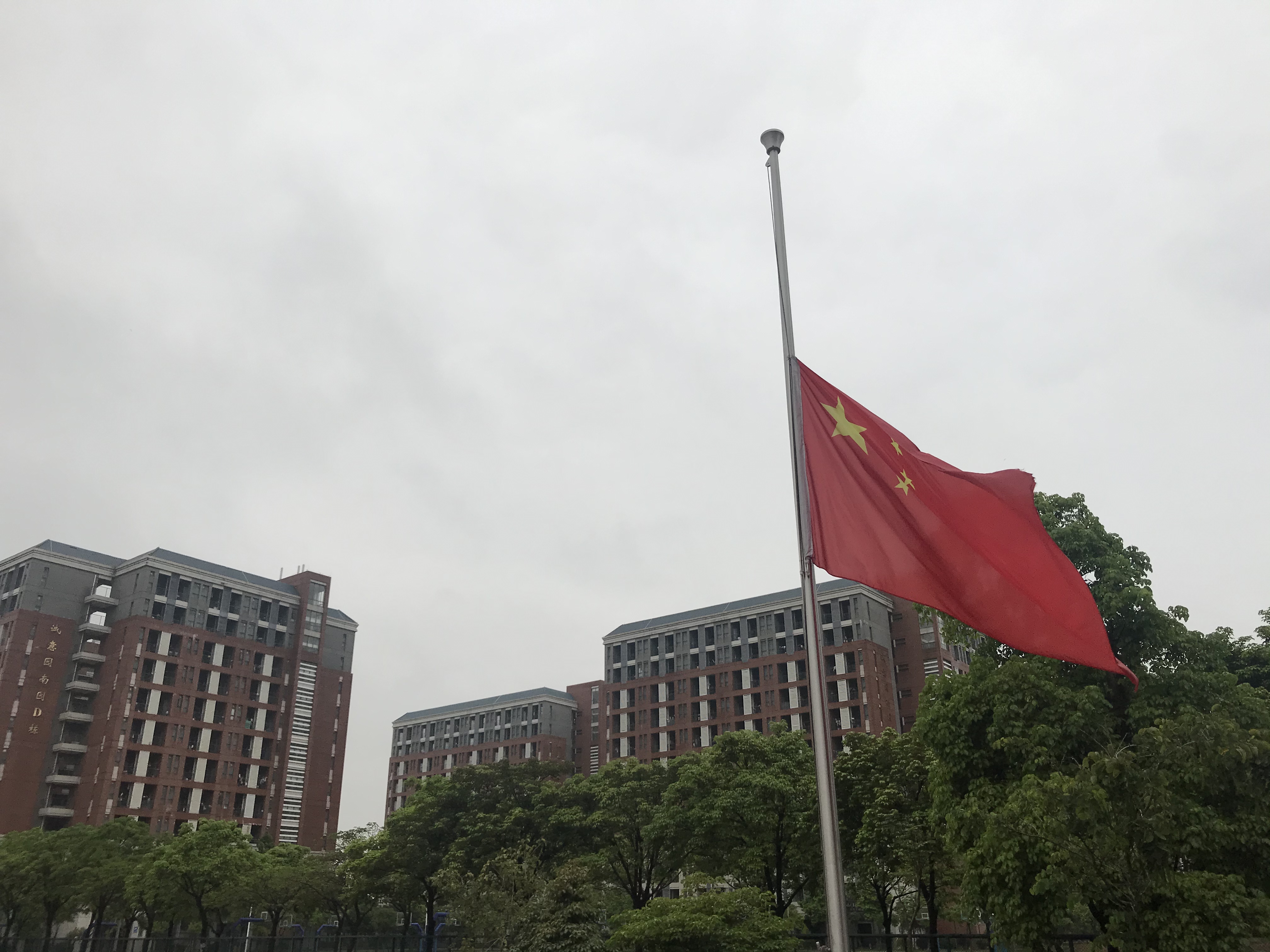 中大新华下半旗志哀全体师生线上线下默哀